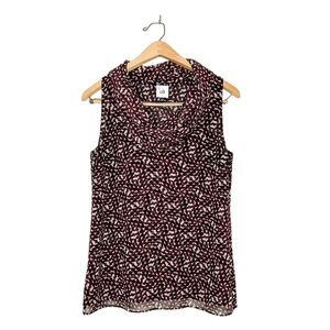 Cabi Womens Venus Cowl Neck Sleeveless Geometric Print Blouse Small S Style 3271